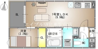 間取図 REGALEST 庭瀬Ⅱ