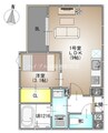 REGALEST 庭瀬Ⅰ 1LDKの間取り