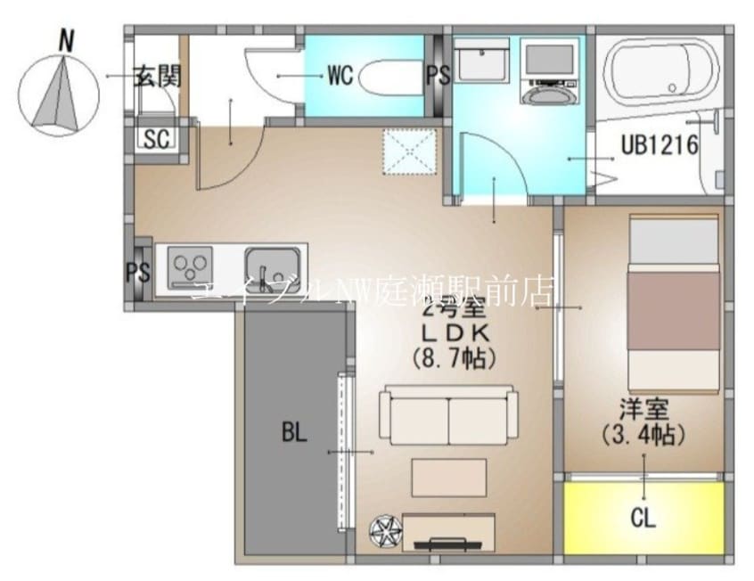 間取図 REGALEST 庭瀬Ⅰ