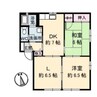 ソレアード高松　B棟 3DKの間取り