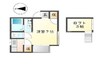 鶴形コート 1Kの間取り