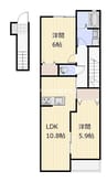 仮）日吉町新築アパート 2LDKの間取り