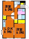 フォワイエ　D 2LDKの間取り