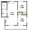 サンパティオ大福Ⅱ 2LDKの間取り