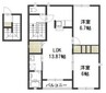 ハピネス　B棟 2LDKの間取り