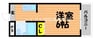 シャルム今 1Kの間取り
