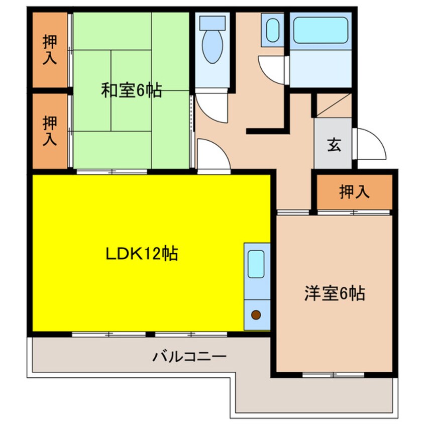 間取図 東海道本線/浜松駅 バス10分蜆塚坂上下車:停歩2分 3階 築42年