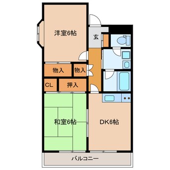 間取図 東海道本線/浜松駅 徒歩12分 3階 築36年