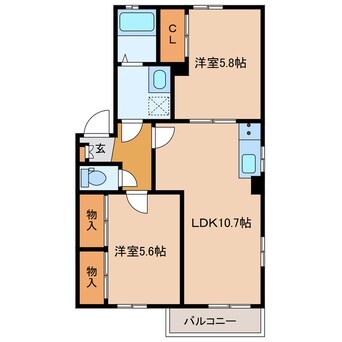 間取図 ドミール　トシカズ　D