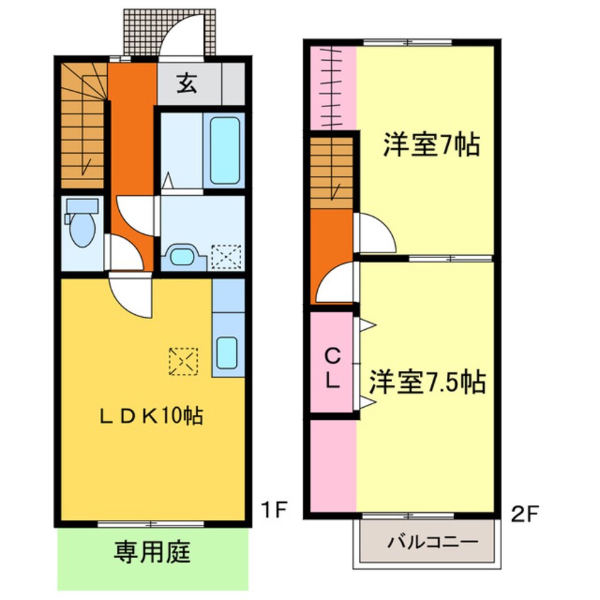 間取図 東海道本線/天竜川駅 徒歩16分 1-2階 築14年