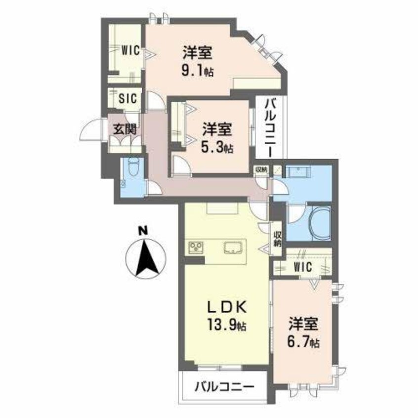 間取図 グラン東伊場