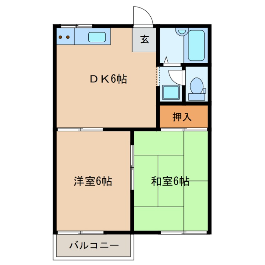 間取図 東海道本線/高塚駅 徒歩19分 2階 築36年