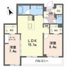 シャーメゾングレイス 2LDKの間取り