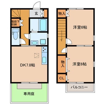 間取図 東海道本線/弁天島駅 徒歩15分 1-2階 築19年