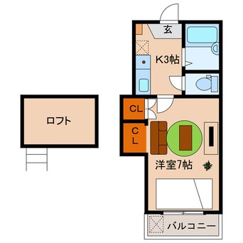 間取図 東海道本線/浜松駅 徒歩22分 2階 築35年