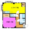 チェリー幸 1LDKの間取り