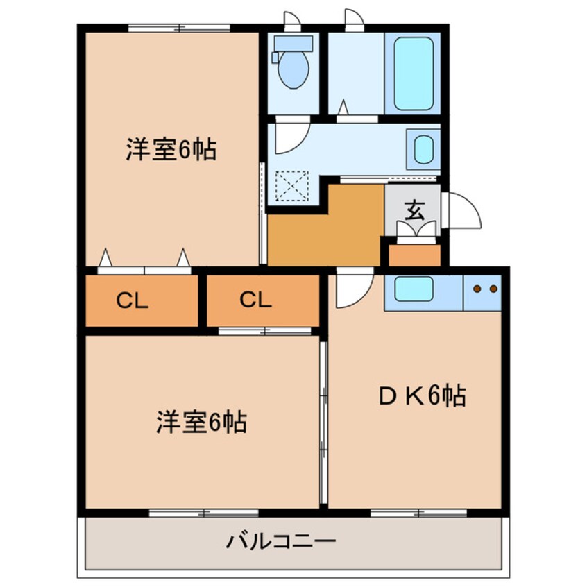 間取図 東海道本線/浜松駅 バス17分小沢渡鉄工団地下車:停歩3分 2階 築39年