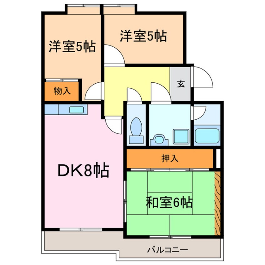 間取図 リバービレッジハイツ