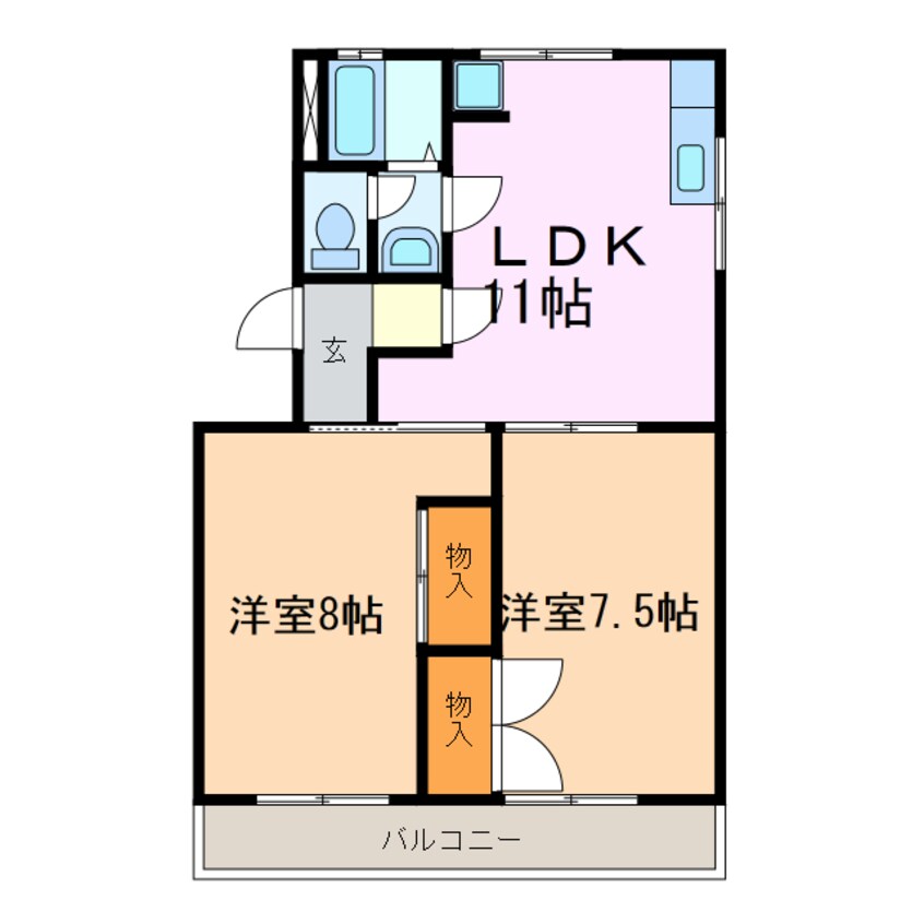 間取図 箕ノ手ハイツＡ棟