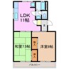 箕ノ手ハイツＢ棟 2LDKの間取り