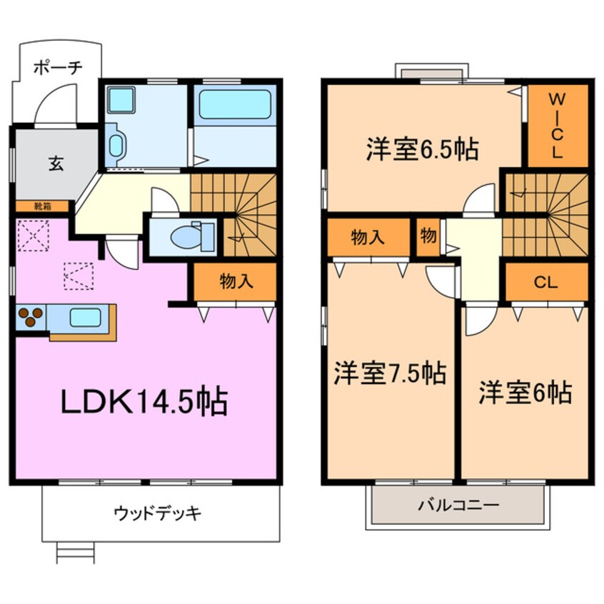 間取図 リビングタウン岩崎台 E棟・F棟