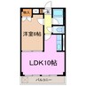 プロミネンス涼松 1LDKの間取り