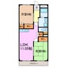 レジデンス香久山 2LDKの間取り