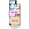 フォンティーヌ徳重 1DKの間取り
