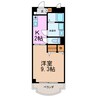 フォンティーヌ徳重 1DKの間取り