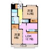 フローラ池上台 2LDKの間取り