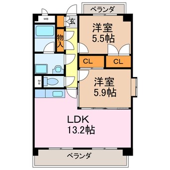 間取図 レージュ神の倉