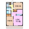 レイクヒルズ 2LDKの間取り