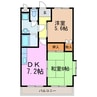 鈴の木ハイツＡ 2DKの間取り