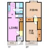 レヴァンテ赤池Ⅰ 2LDKの間取り