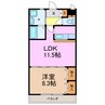 アンソレイユ 1LDKの間取り