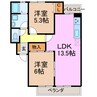 グリーンパーク藤塚　Ａ・Ｂ棟 2LDKの間取り