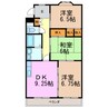 クレストステージ洋 3DKの間取り