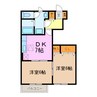 フリージアガーデンⅢ 2DKの間取り