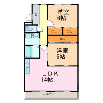 間取図 第５ヒルハイツ桃山