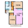 ハイツウッドランドⅢ 2LDKの間取り