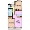 グランディア水広 2LDKの間取り