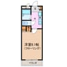 T’s square 1Kの間取り