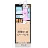 T’s square 1Kの間取り