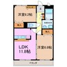 レザンヴェールⅢ 2LDKの間取り