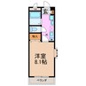 第二福谷ビル 1Kの間取り