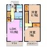グリーンルーフ 2LDKの間取り