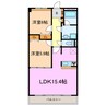 アーバンポイント三好Ⅱ 2LDKの間取り