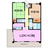 グランメール香久山 2LDKの間取り