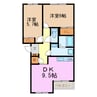 スプリングベル 2DKの間取り