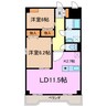 ブランジュ水広 2LDKの間取り